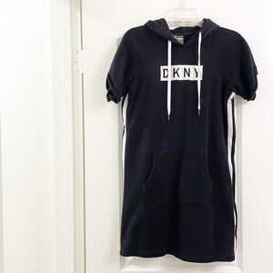 DKNY Sport black/white striped hoodie dress